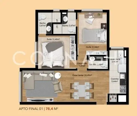 Apartamento · 2 dormitórios em Petrópolis — miniatura 2