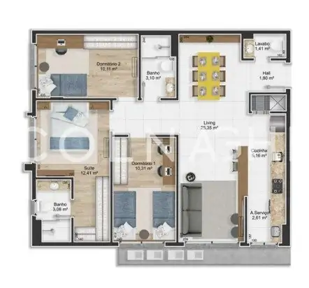 Apartamento · 3 dormitórios em Petrópolis — miniatura 2
