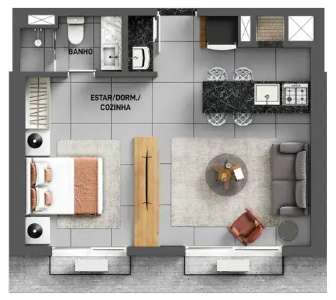 Studio · 1 dormitório em Petrópolis — miniatura 12
